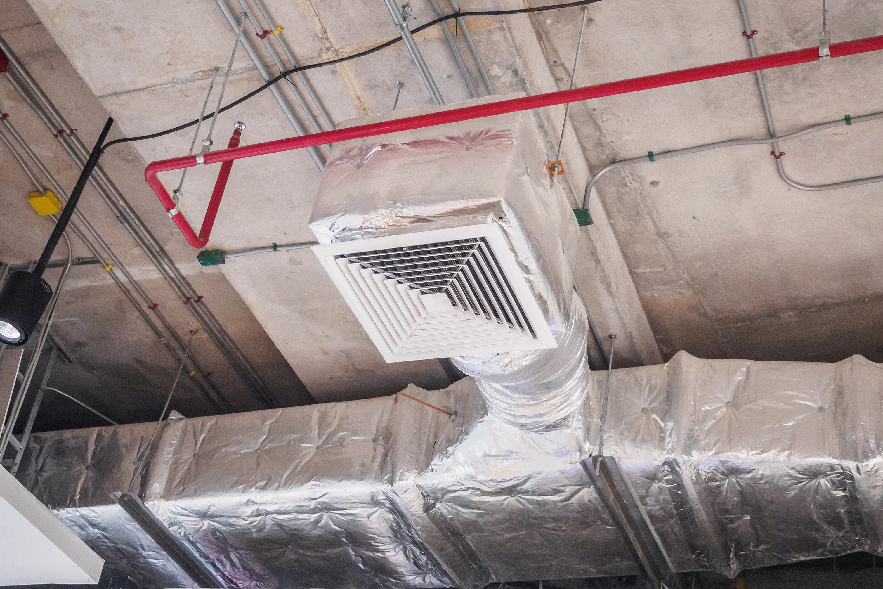 Ductwork in a commercial facility in Tulsa that may require HVAC repair.